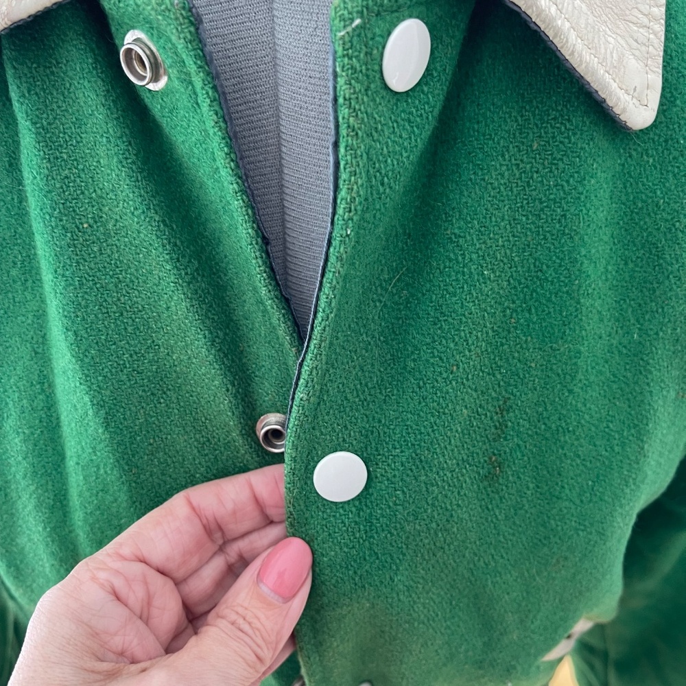 Vintage 1940s Varsity Jacket - Green - XS - Picture 11 of 11